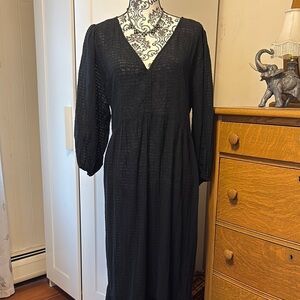 GAP Black Cotton V-Neck Bishop Sleeve Sundress Size XXL